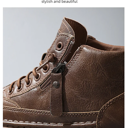 Men's boots four seasonal outdoor workwear boots male casual boots fashion soft sole comfortable leather sports boots men's shoe