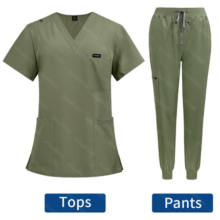 Multilcolors Lightweight Medical Nurse Uniform Women Scrubs Set Hospital Scrub Suit Accessories Dental Surgery Suit Lab Workwear-KarWorkwear