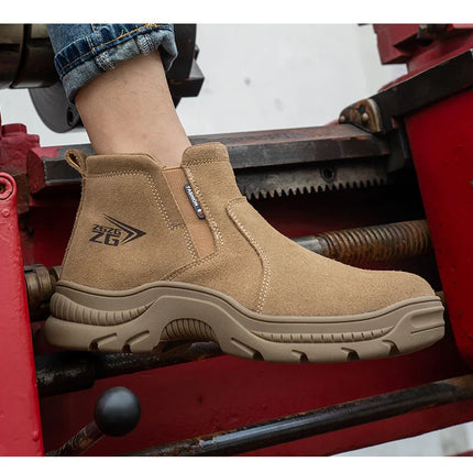 2023 Quality Leather Boots Men Safety Shoes Waterproof Work Boots Safety Steel Toe Shoes Men Puncture-Proof Indestructible Shoes-KarWorkwear