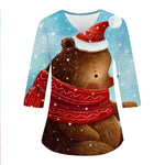 Women Medical Uniforms Christmas 3D Printing Long Sleeve Tops Fashion Hospital Working Scrubs Medical Supplies Nurse Nursing Clo-KarWorkwear