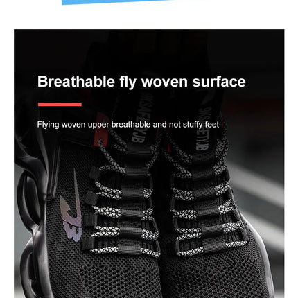 Luminous Steel Toe Boots For Men Non-slip Work Boots Indestructible Shoes Kitchen Restaurant Safety Boots Male Footwear 36-48-KarWorkwear