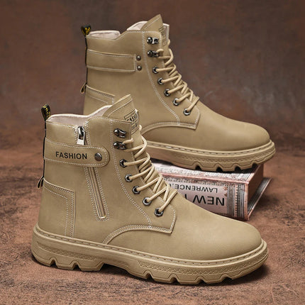 High-top boots, British style, casual and versatile, men's shoes for workwear