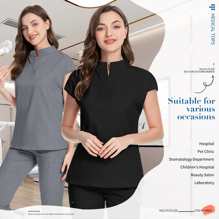 Pet Grooming Institution Scrubs Tops High Quality Spa Uniforms Unisex Stand Collar Work Clothes Medical Accessories Surgery Tops-KarWorkwear