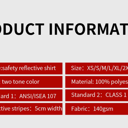 Security Reflective Shirts for Men Hi Viz Vis Shirt with Pocket Two Tone Workwear High Visibility Reflective Clothes