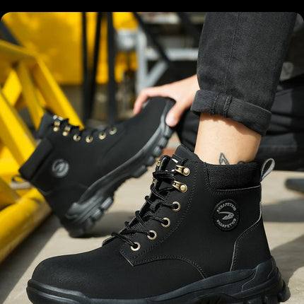 Men Protective Boots Steel Toe Shoes Anti-smash Anti-puncture Work Boots Safety Shoes Indestructible Winter Boots Waterproof-KarWorkwear