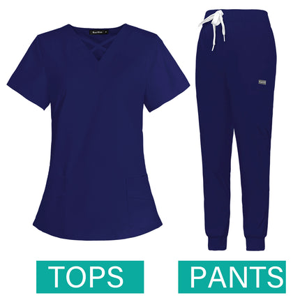 Beauty Salon Women Work Uniforms Plus Size Short-sleeved Health Services Suits Working Suits Summer Fashion Pet Scrubs Costume-KarWorkwear