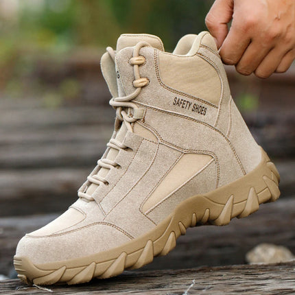Work Boots Indestructible Safety Shoes Men and Women Steel Toe Shoes Construction Work and Daily Wear Outdoor work hiking boots