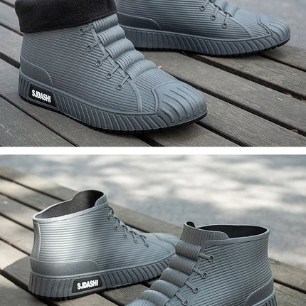 Men Women Short Tube Rain Boots Kitchen Anti-slip Rain Shoes Summer Ankle Outdoor Winter Car Washing Fishing Waterproof Shoes