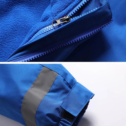 Reflective Jacket Waterproof and Warm with Dechable Fleece Linner 3 in 1 Hi Vis Windproof Workwear Jacket Men for Winter L-7XL