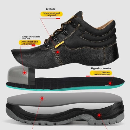 High Quality Safety Shoes for Men Woman Autumn Winter Thickened Warm Boots Woman Sneakers Anti-smashing Steel Toe Cap Puncture