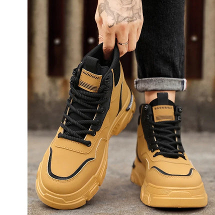 2025 autumn new breathable work boots for men, anti slip, wear-resistant, safety shoes, casual and comfortable sports shoes