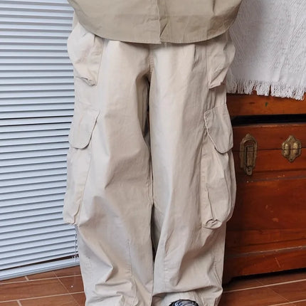 Heavyweight Wide Leg Workwear Trousers y Hong Kong Sle Multi-ket Loose Straight Casual ape Men's Pants