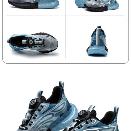 New Men's Safety Shoes with Rotating Buttons,working Sports Shoes, Protective Boots, Parker Steel Shoes,casual Ring Shoes-KarWorkwear