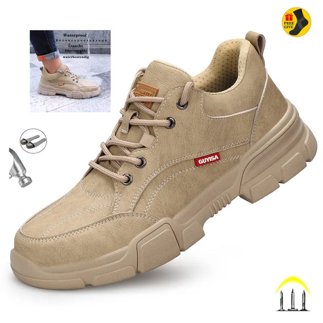 Summer Steel Toe Work Shoes For Men Lightweight Male Indestructible Construction Welding Shoes Waterproof Puncture Proof Boots-KarWorkwear