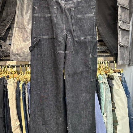 MIJKO Black Original Cow Jeans Wood Trousers Bright Line Design Comfortable Fit Workwear Casual Pants ZJ118