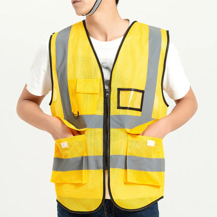 High Visibility Security Reflective Vest Multi-pocket Traffic Vest Miners Uniform Construction Workwear Outdoor Cycling Custom-KarWorkwear