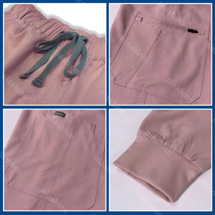 V-neck Nurse Scrubs Workwear Short Sleeve Surgical Nursing Uniforms Women Dental Clinic Scrub Medical Uniforms Customizable Logo-KarWorkwear