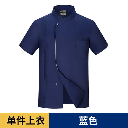 black chef uniform Chef Jacket Short Sleeve Cook Coat Chef T-shirt Baker Work Uniform Waiter Restaurant Hotel Clothes women Logo-KarWorkwear