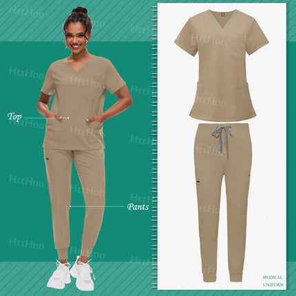 Scrub Sets Uniform Women Joggers Hospital Accessories Medical Surgical Gown Pharmacy Healthcare Work Wear Unisex Mens Scrub Soft-KarWorkwear