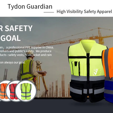 High Visibility Reflective Safety Vest Work Uniform Signal Security Jacket Reflex Clothing Rider Motor Geology Man-KarWorkwear