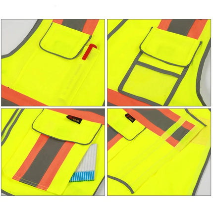 Reflective Safety Vest High Visibility Working Vest Signal Adjustable Size Work Safety Jacket Men Construction Vest Work Uniform-KarWorkwear