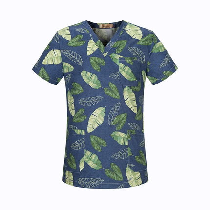 viaoli Cotton Cartoon print spa uniform beauty salon Pet shop uniform Fashion Slim Fit top scrub clothes women scrubs lab coat-KarWorkwear