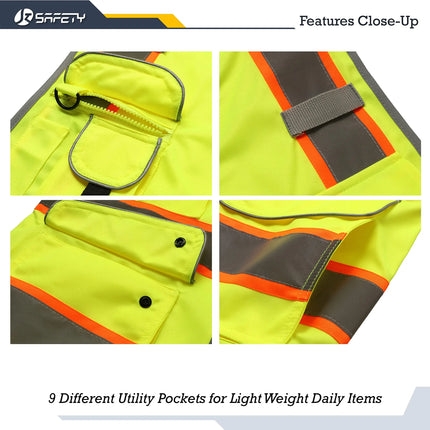 Reflective Safety Vest High Visibility Working Vest Signal Adjustable Size Work Safety Jacket Men Construction Vest Work Uniform-KarWorkwear