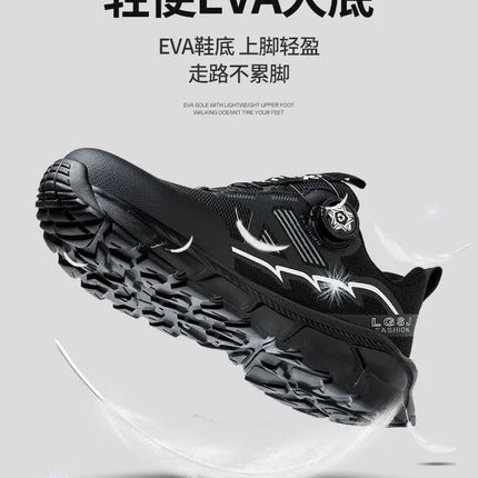 Rotating Button Men Shoes Security Sneakers Steel Toe Shoes Puncture-Proof work Shoes Anti-smash Sport Safety Shoes Protective-KarWorkwear