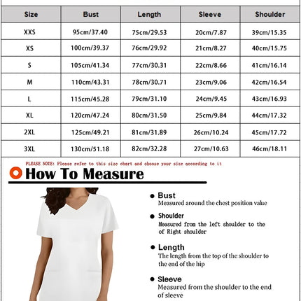 2024 Women's Doctor Nurse Uniform Mickey Mouse 3d Print Pocket V-Neck Nursing Scrubs Tops Workwear Tshirt Overalls Uniforms-KarWorkwear