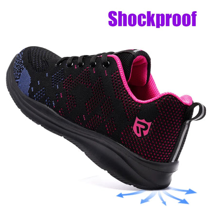 LARNMERN Safety Shoes for Women Anti-puncture Steel Toe Shoes Breathable Non Slip Work Shoes  Sneakers-KarWorkwear