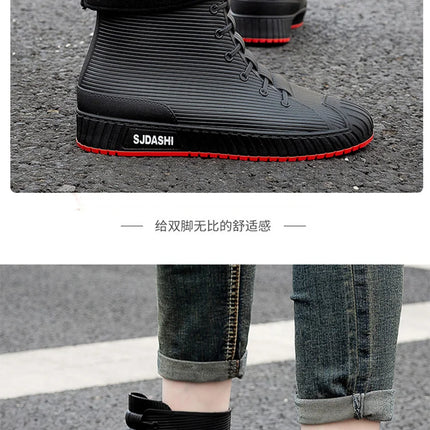 Versatile Casual Short-barreled Waterproof Shoes Men Women Lined With Fleece Warmth Anti-slip Wear-resistant Outdoors Rain Boots