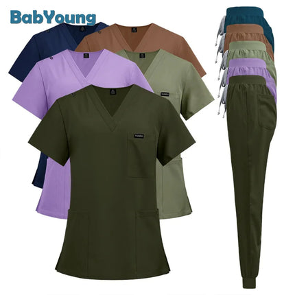 Multilcolors Hospital Medical Scrub Suits Uniform Women Men Scrubs Set Beauty Work Clothes Nurse Accessories Dental Surgery Suit-KarWorkwear