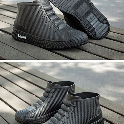 Men Women Short Tube Rain Boots Kitchen Anti-slip Rain Shoes Summer Ankle Outdoor Winter Car Washing Fishing Waterproof Shoes