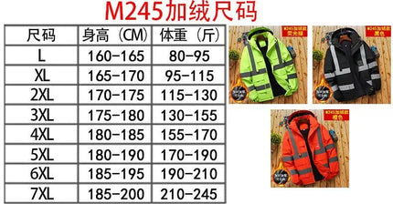Winter Work Jacket Men, Waterproof Windproof Reflective Thermal Coat, Fleece Lined Abrasion Resistant Parka