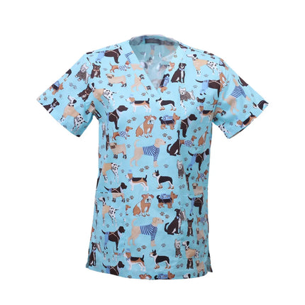 Pet Clinic Vet Work Uniforms Women Nurse Accessories Animal Printed Hospital Doctor Nursing T-Shirt Medical Scrubs Clothes Tops-KarWorkwear