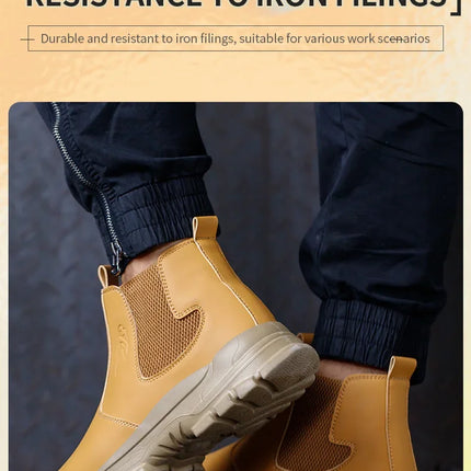 Waterproof Safety Wrok Boots For Men Steel Toe Cap Lightweight Indestructible Industry Chelsea Boots Puncture-Proof Footwear-KarWorkwear
