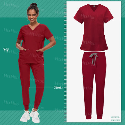Scrub Sets Uniform Women Joggers Hospital Accessories Medical Surgical Gown Pharmacy Healthcare Work Wear Unisex Mens Scrub Soft-KarWorkwear