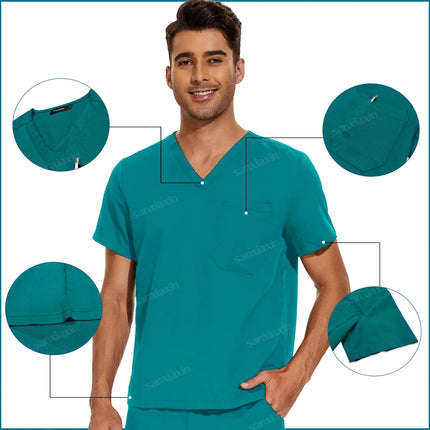 Women Men Straight Pants Set Medical Nurse Uniform Hospital Work Clothes Dentist Overalls Nursing Accesorios Surgical Scrub Set-KarWorkwear
