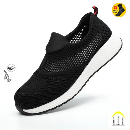 New 2022 Summer Breathable Men Casual Shoes Steel Toe Cap Indestructible Safety Working Shoes Outdoor Men Footwear-KarWorkwear