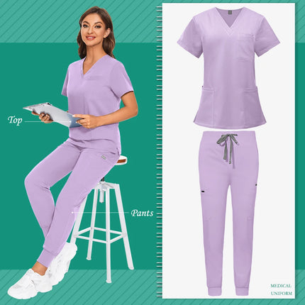 Spa Beauty Uniform Dental Scrub Unisex Nursing Sets Comfortable Work Clothes Hospital Surgical Uniform Clinical Nursing Uniforms-KarWorkwear