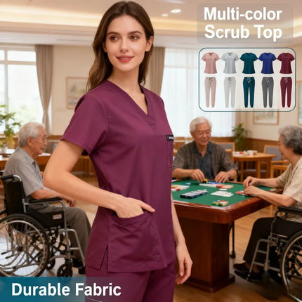 2025 New Uniform Set for Doctors and Nurses - Straight-leg Pants in Solid Colors