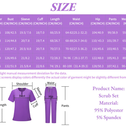 New Scrubs Uniform Multi Short Sleeve Tops Pants Hospital Set Women Pet Shop Doctor Scrub Medical Surgery Workwear Scrub Suit