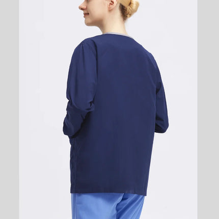 Long Sleeves Scrubs Jackets Pretty Outfit Soft Nurse Out Coat Doctor Hospital Nursing Staff Uniforms Autumn Winter Work Wear-KarWorkwear