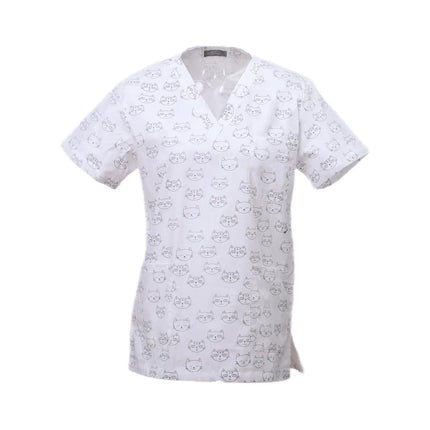 Pet Clinic Vet Work Uniforms Women Nurse Accessories Animal Printed Hospital Doctor Nursing T-Shirt Medical Scrubs Clothes Tops-KarWorkwear