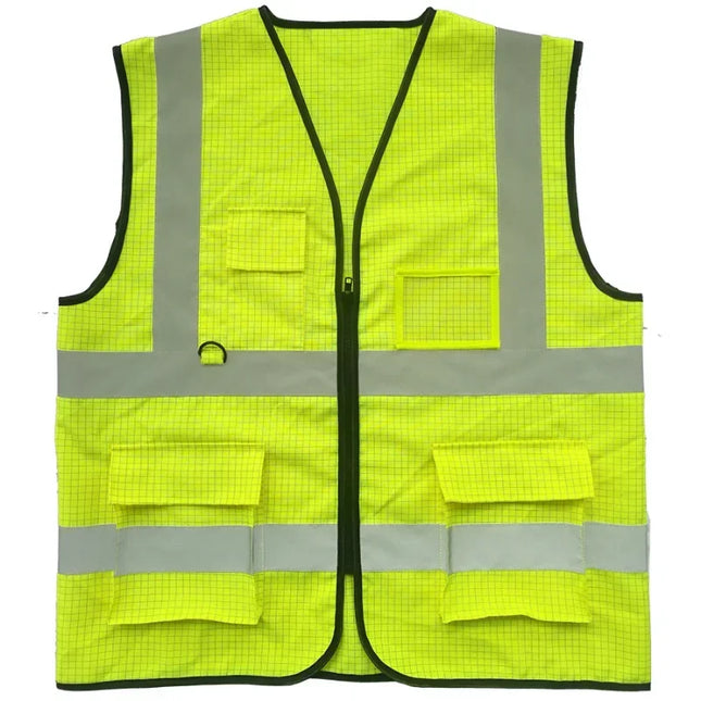 Reflective Safety Vest Bright Color Multi-pocket Traffic Vest Railway Coal Miners Uniform Breathable Reflective Vest