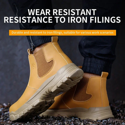 Waterproof Safety Wrok Boots For Men Steel Toe Cap Lightweight Indestructible Industry Chelsea Boots Puncture-Proof Footwear-KarWorkwear