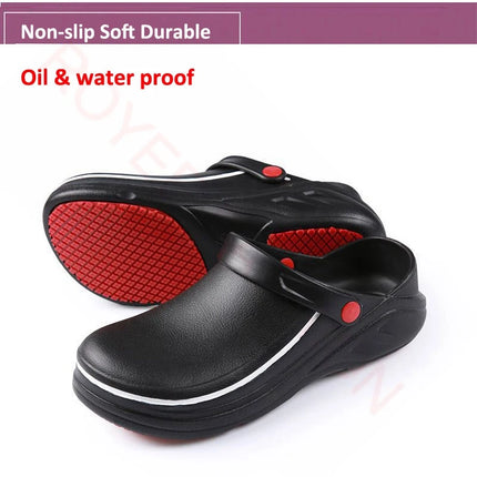 Waterproof Non-slip Chef Shoes For Men Garden Shoes Rubber Sandals Restaurant Working Hospital Nursing kitchen work shoes zapato-KarWorkwear