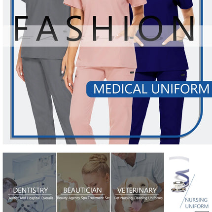 Beauty Salon Women Work Uniforms Plus Size Short-sleeved Health Services Suits Working Suits Summer Fashion Pet Scrubs Costume-KarWorkwear