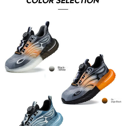 New Men's Safety Shoes with Rotating Buttons,working Sports Shoes, Protective Boots, Parker Steel Shoes,casual Ring Shoes-KarWorkwear