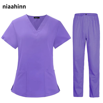 Pet Grooming Doctor Uniforms Non-sticky Hair Nurse Women Thin and Light Fabric Medical Clothes for Summer Clinical Uniform Woman-KarWorkwear